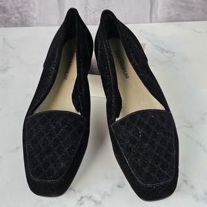 Rare NWT Enzo Anjiolini Black Suade Slip On Flats Women Size 7M
